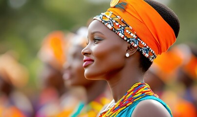 Vibrant Cultural Festival in Open Park with Traditional Costumes and Warm Daylight
