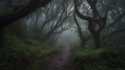 Misty Forest Path - A Serene Nature Escape