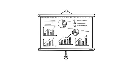 Presentation Board Displaying Charts and Graphs for Business Analysis Concept. Generative AI