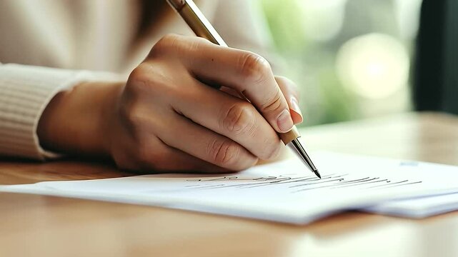 Close Up of Hand Writing a Check for Business Expenses