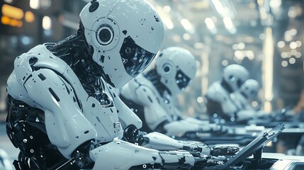 Fototapeta premium AI is coming. It's a big deal, using complex computer networks to create a futuristic digital world. Think of it as a 3D image showing the future of business.