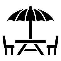 Rest Area Glyph Icon