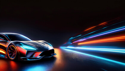 Obraz premium sport car on black background