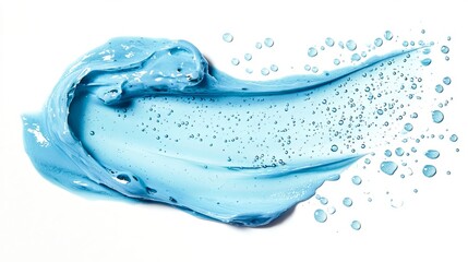 Aqua blue gel with tiny bubbles creates a smooth, watery surface that looks refreshing and abstract.