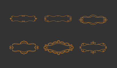 Elegant Vintage-Style Decorative Frames for Design Projects. Filigree banner corners is decorated line border, vintage engraving.