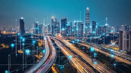 Fototapeta premium AI uses complex data to learn and analyze information, creating new technology and visualizations for the future.