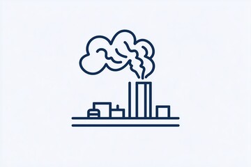 Obraz premium Image of a factory with a smokestack that pollutes the environment, a concept of social problems and environmental disruption.