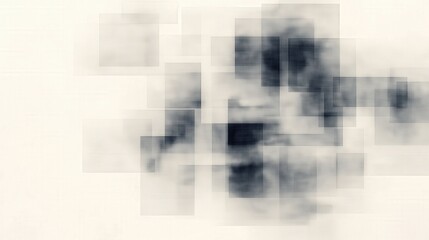Abstract Black and White Fading Squares Digital Art