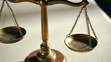 Close-Up of Judge's Gavel and Scales of Justice