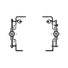 Engineering Bracket: Black and White Steampunk Mechanical Design