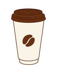 Vector isolated illustration of disposable paper coffee cup