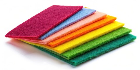Fototapeta premium Colorful Cleaning Sponges on White Background