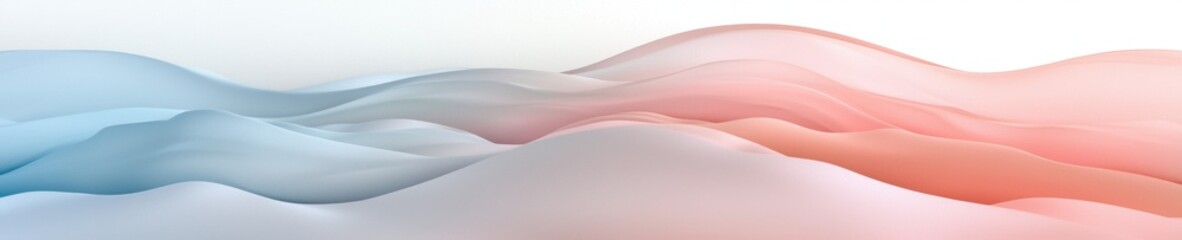 Fototapeta premium Abstract digital art piece that appears to be a 3d rendering of a wave-like pattern. the wave is made up of different shades of pink and light blue, creating a gradient effect.