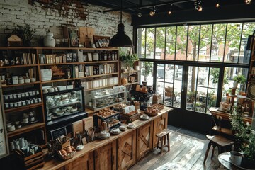 Exploring a charming scandinavian-inspired bookstore in an urban setting a cozy haven for book lovers and coffee enthusiasts