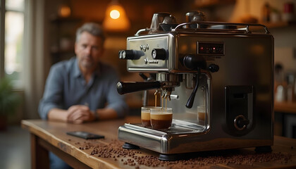 a Modern Coffee Machines with glass