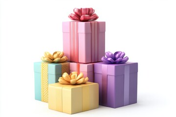 Fototapeta premium 3D Gift Box Emoji Icon Isolated and White Background