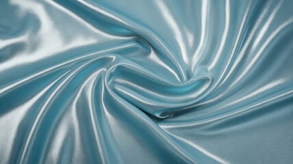 Obraz premium A close-up of luxurious turquoise satin fabric, showcasing its smooth texture and lustrous sheen, perfect for fashion and interior design.