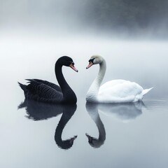 Obraz premium Swans on the water