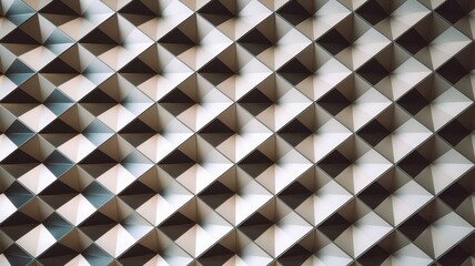 Geometric pattern of three-dimensional, cream-colored pyramids creating a visually engaging texture.