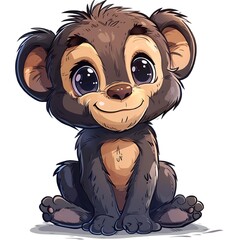 Fototapeta premium Cheerful Baboon drawing, perfect for stickers.