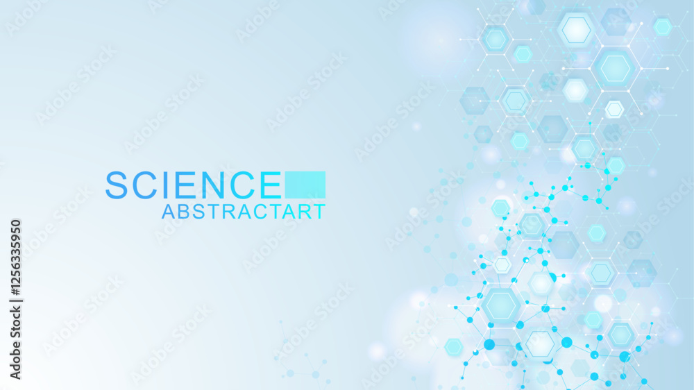 Canvas Prints structure molecule and communication. dna, atom, neurons. scientific concept for your design. connec