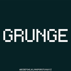 Strong sans serif display font vector with grunge texture