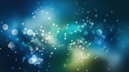 Fototapeta premium A captivating abstract background featuring a blend of blue and green hues with ethereal light bokeh effects, creating a dreamy atmosphere.