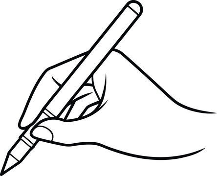 recommend clip art: Hand holding pencil, writing, drawing, sketching, art, design, creativity, illustration, line art, g