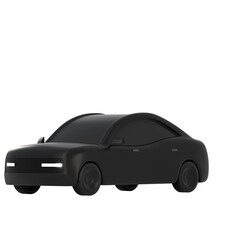 3D lowpoly black car object icon