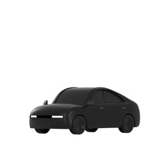 3D lowpoly black car object icon