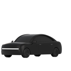 3D lowpoly black car object icon