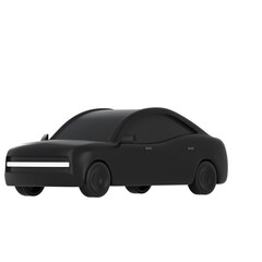 3D lowpoly black car object icon