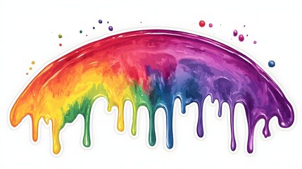 Fototapeta premium Vibrant Liquid Abstract Art with Flowing Rainbow Drips and Splatters