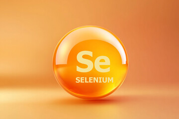 Glossy sphere with Selenium symbol