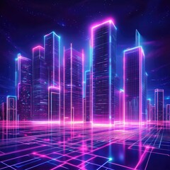 Vibrant Cyberpunk Cityscape
