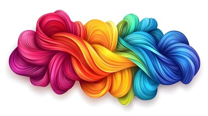 Fototapeta premium Vibrant Colorful Abstract Twisted Wave Patterns Background for Creative Digital Art and Design