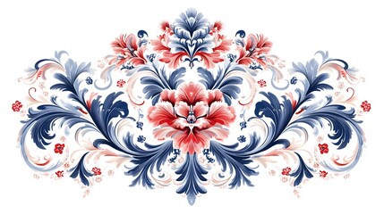 Obraz premium Detailed Floral Ornamental Pattern with Elegant Flourishing Design