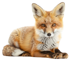 PNG Vibrant fox portrait on white