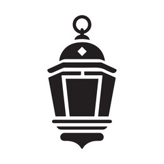 simple black islamic lantern icon