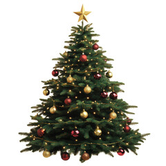 Festively Decorated Christmas Tree with Star Topper