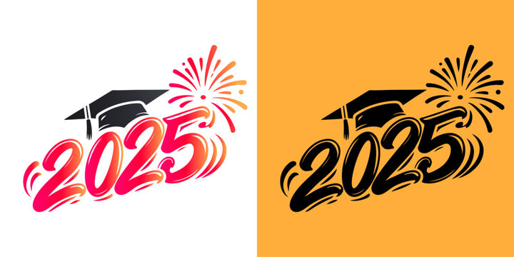 Congratulation letter to the graduates of the class of 2025 and the new year 2025. simple template for graduates print. vector illustration