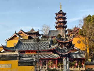 Fototapeta premium Jiming Temple in Nanjing city, China