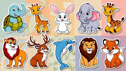 Fototapeta premium animal character sticker vector design
