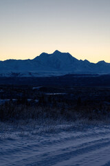 Mountains after sunset near Delta Junction, Alaska. 