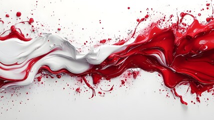 Captivating Crimson Collision Fluid Abstract Art Composition