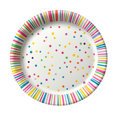Festive Polka Dot Disposable Plate Design on a white background.