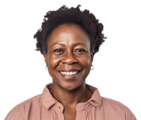 PNG Smiling middle aged african woman portrait smiling adult.