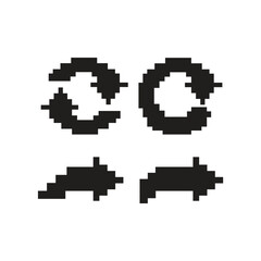 Set Of Pixel Arrow Vector Design.