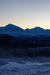 Mountains after sunset near Delta Junction, Alaska. 