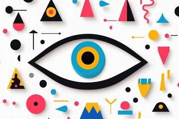 Eclectic Assemblage of Abstract Eyeballs in Vibrant Surreal Pattern